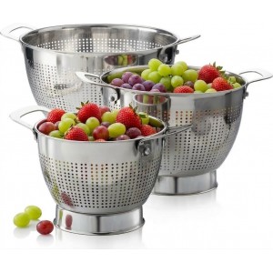 YH-Goods Stainless Steel Colander - 3-Pi...