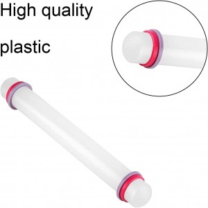 2 Pcs Adjustable Rolling Pin with Removable Rings Non Stick Fondant 9 Inch Rolling Pin for Dumpling Dough Roller Baking Dough Pizza Pie Pastries Pasta Cookies