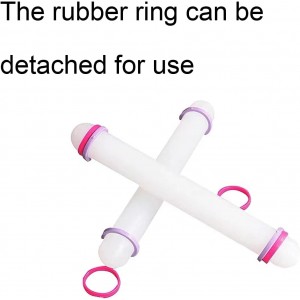 2 Pcs Adjustable Rolling Pin with Removable Rings Non Stick Fondant 9 Inch Rolling Pin for Dumpling Dough Roller Baking Dough Pizza Pie Pastries Pasta Cookies