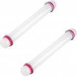 2 Pcs Adjustable Rolling Pin with Removable Rings Non Stick Fondant 9 Inch Rolling Pin for Dumpling Dough Roller Baking Dough Pizza Pie Pastries Pasta Cookies