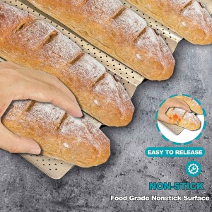 Anaeat 2 Pack Nonstick Perforated French Bread Baking Pan, 15