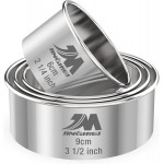 M JNGMEI 4 Pieces Stainless Steel Cookie Cutter Set Biscuit Cutter 2.25inch, 2.75inch, 3.25inch,3.5inch Biscuit Plain Edge Round Cutters Sizes Shape Molds Multiple Sizes