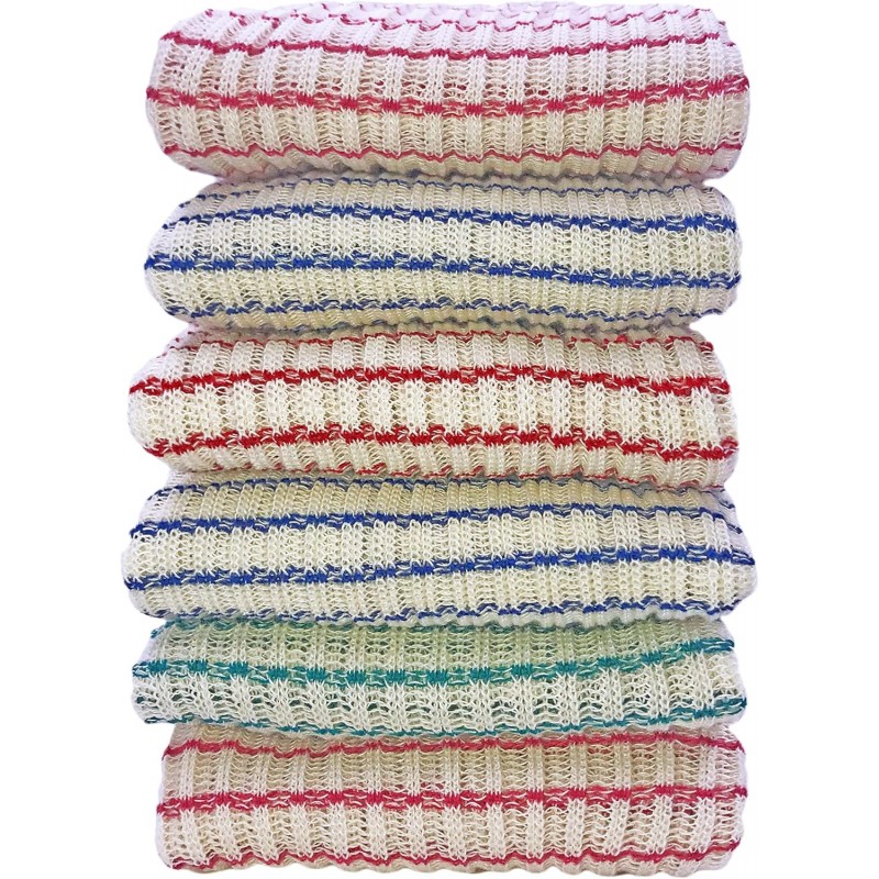 B53 6-Pack Textured Multicolored Dish Cloths Kitchen Towels for Washing, Dusting, and Household Cleaning