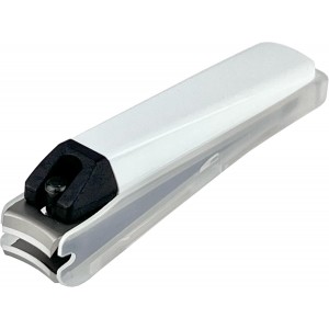 Kai Nail Clippers Type 001S White Stainless Steel Fingernail Toenail Thick Nail Clipper Cutter KE0121 with File & Catcher for Adult Seniors Men Women Made in Japan