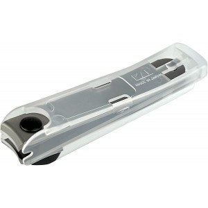 Kai Nail Clippers Type 001S White Stainless Steel Fingernail Toenail Thick Nail Clipper Cutter KE0121 with File & Catcher for Adult Seniors Men Women Made in Japan