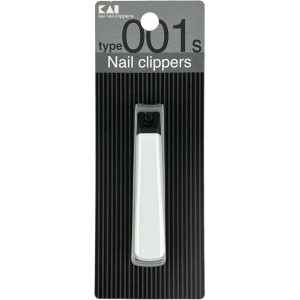 Kai Nail Clippers Type 001S White Stainless Steel Fingernail Toenail Thick Nail Clipper Cutter KE0121 with File & Catcher for Adult Seniors Men Women Made in Japan