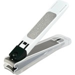 Kai Nail Clippers Type 001S White Stainless Steel Fingernail Toenail Thick Nail Clipper Cutter KE0121 with File & Catcher for Adult Seniors Men Women Made in Japan