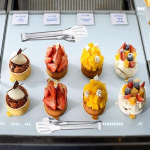 6PCS Serving Tongs, 7Inch Buffet Tongs, Stainless Steel Food Tong Small Serving Utensils for Cooking, Entertaining, Salad, Barbecue, Buffet, Toast and Steak by Sunenlyst (Stainless buffet tongs)