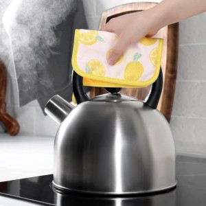 8 Designer Pot Holders - Heat Resistant Lemon Flowers & Sunflower Patterns with Pockets and Loops - Perfect for Kitchen, Oven, and Restaurant Use