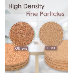 Cork Trivet, 4 Pack High Density Thick Cork Trivets for Hot Dishes, 8 Inch Heat Resistant Large Coaster for Kitchen, Hot Pads for Table & Countertop