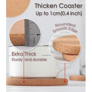 Cork Trivet, 4 Pack High Density Thick Cork Trivets for Hot Dishes, 8 Inch Heat Resistant Large Coaster for Kitchen, Hot Pads for Table & Countertop