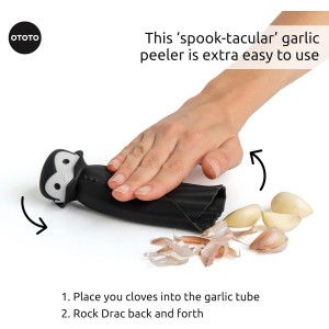 OTOTO Drac N' Roll Vampire Garlic Roller, Silicone Garlic Peeler Tube, Silicone Tube Roller for Halloween - Kitchen Gadget for Garlic, Garlic Tube, Garlic Crusher