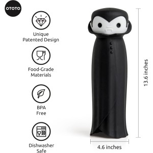 OTOTO Drac N' Roll Vampire Garlic Roller, Silicone Garlic Peeler Tube, Silicone Tube Roller for Halloween - Kitchen Gadget for Garlic, Garlic Tube, Garlic Crusher