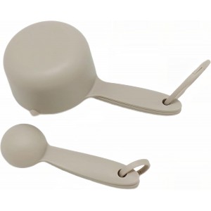 Smithcraft Cute Plastic Measuring Set of 10, 5 Cups & 5 Spoons for Baking & Cooking, Khaki