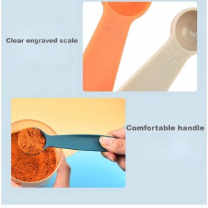 Smithcraft Cute Plastic Measuring Set of 10, 5 Cups & 5 Spoons for Baking & Cooking, Khaki