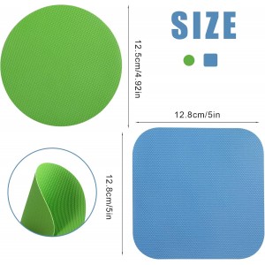 LUTER 4pcs Jar Opener, Rubber, Multi-function Silicone Bottle Opener for Seniors with Arthritis Weak Hands Lid Cap Gripper Pads Kitchen Coasters Gadgets(Light Blue, Green)