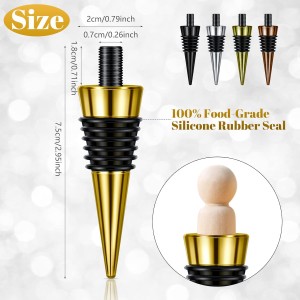 Honeydak 20 Pieces Wine Bottle Stopper Set Kit Blank Stainless Steel Wine and Beverage Reusable Decorative Bottle Corks Accessories Tapered Storage Craft Art DIY for Kitchen Bar Party Wedding Turning