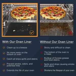 Oven Liners for Bottom of Oven 4 Pack Large Thick Heavy Duty Nonstick Oven Mat for Bottom of Electric Oven Gas Oven Grill, Reusable Heat Resistant BPA PFOA Free Oven Protector Liner,16x24 Inch