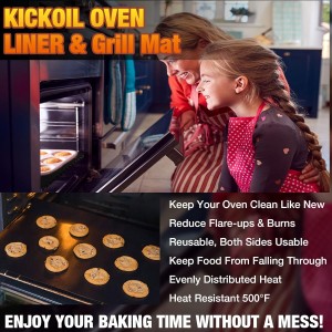 Oven Liners for Bottom of Oven 4 Pack Large Thick Heavy Duty Nonstick Oven Mat for Bottom of Electric Oven Gas Oven Grill, Reusable Heat Resistant BPA PFOA Free Oven Protector Liner,16x24 Inch