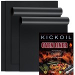 Oven Liners for Bottom of Oven 4 Pack Large Thick Heavy Duty Nonstick Oven Mat for Bottom of Electric Oven Gas Oven Grill, Reusable Heat Resistant BPA PFOA Free Oven Protector Liner,16x24 Inch