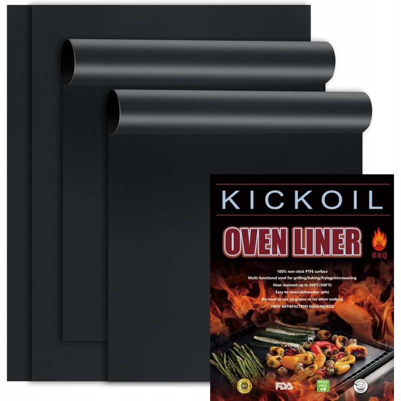 Oven Liners for Bottom of Oven 4 Pack Large Thick Heavy Duty Nonstick Oven Mat for Bottom of Electric Oven Gas Oven Grill, Reusable Heat Resistant BPA PFOA Free Oven Protector Liner,16x24 Inch