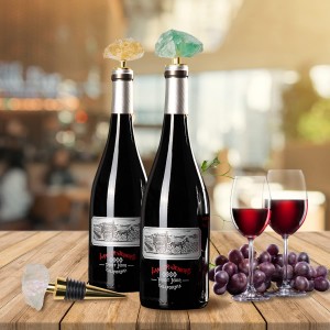 Yougoals Crystal Wine Stoppers Set of 3, Natural Gemstone Wine Stoppers for Wine Bottles, Decorative Wine Bottle Stoppers with Gift Box for Wedding, Party (3pcs Crystal)