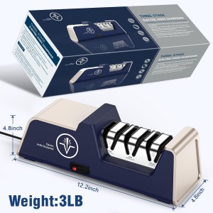 Homly Professional Electric Knife Sharpeners for Kitchen Knives with Diamond Abrasives and Precision Angle Guides, Multifunctional 3-Stage Slots, Applicable to Straight Knife and Ceramic Knife