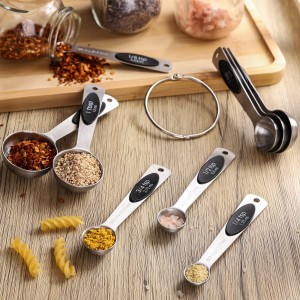 Magnetic Measuring Spoons Set of 9 Stainless Steel Stackable Measuring Spoons Heavy Duty Nesting Teaspoons Tablespoons for Measuring Dry and Liquid Ingredients