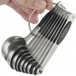 Magnetic Measuring Spoons Set of 9 Stainless Steel Stackable Measuring Spoons Heavy Duty Nesting Teaspoons Tablespoons for Measuring Dry and Liquid Ingredients