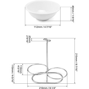 QWORK Standing Spoon Rest, Ceramic Cutlery Stand Upright Spoon Rack with Silver Stainless Steel Rack and Drip Tray for Stovetop and Kitchen Counter Organization