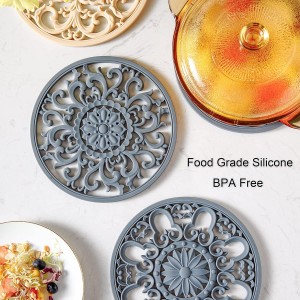 Extra Thick Silicone Trivet Mat for Hot Dishes, Hot Pots and Pans, Pot Holder, Hot Pad to Portect Your Table and Countertop, Kitchen Decor and Accessories,Black,Set of 3