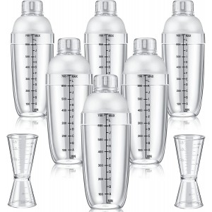 8 Pcs Plastic Cocktail Shaker Set 6 Pcs ...