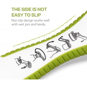 2Pcs 5 In 1 Multi Bottle Opener, Jar Bottle Can Opener Kitchen Multi Tools Opener, Lid Twist Off Gripper, for Seniors Rheumatoid Arthritis Good Kitchen Tool (black/white)