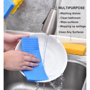 METUUTER 10 Packs Swedish Dishcloths for Kitchen, Reusable Kitchen Dishcloths Compostable Cellulose Dish Clothes for Household Use