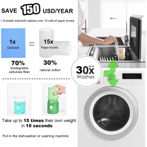 METUUTER 10 Packs Swedish Dishcloths for Kitchen, Reusable Kitchen Dishcloths Compostable Cellulose Dish Clothes for Household Use