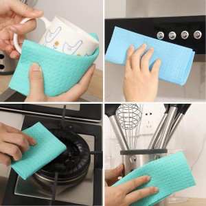METUUTER 10 Packs Swedish Dishcloths for Kitchen, Reusable Kitchen Dishcloths Compostable Cellulose Dish Clothes for Household Use