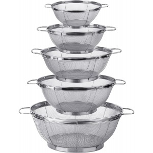 5 Pack 18/8 Stainless Steel Colander Sie...