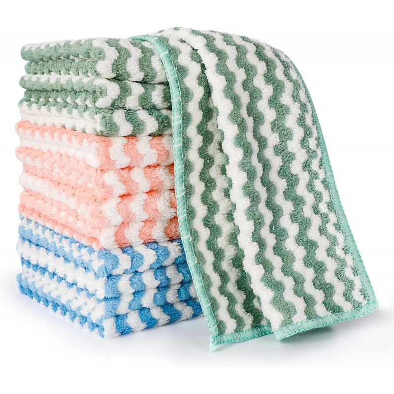 FGSAEOR Microfiber Cleaning Cloth, Dish Cloths for Washing Dishes, Ultra Absorbent Kitchen Towels Rags for Cleaning House Keeping