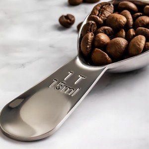 GREATLINK Stainless Steel 430 Coffee Scoop, Coffee Measuring Spoon Short Handle for Measuring Coffee, Milk, Tea,Sugar,Lemon juice, and olive oil,Set of 2(15 ml & 30 ml)