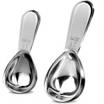GREATLINK Stainless Steel 430 Coffee Scoop, Coffee Measuring Spoon Short Handle for Measuring Coffee, Milk, Tea,Sugar,Lemon juice, and olive oil,Set of 2(15 ml & 30 ml)