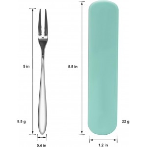 4pcs Quality Metal Forks Gift Set for Olives Prawns Antipasti Cheese Dessert Cake Fruit Salad Appetizer Cocktail Crab Escargot, Cute 304 Stainless Steel Silver Forks Mirror-Polished Dishwasher-Safe