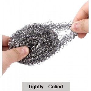 12Pcs Steel Wool Scrubber Pads for Cleaning Dishes, Pans, Pots, Ovens, Grills, Sinks - Stainless Steel Scrubbers for Kitchen, 12 Pack