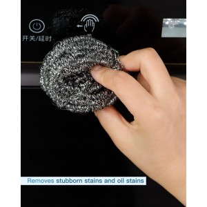 12Pcs Steel Wool Scrubber Pads for Cleaning Dishes, Pans, Pots, Ovens, Grills, Sinks - Stainless Steel Scrubbers for Kitchen, 12 Pack