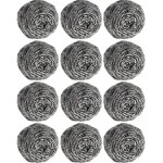 12Pcs Steel Wool Scrubber Pads for Cleaning Dishes, Pans, Pots, Ovens, Grills, Sinks - Stainless Steel Scrubbers for Kitchen, 12 Pack