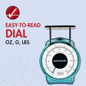 Mechanical Kitchen Scale, Precise Measurements with Removable Bowl, Measurement Units:lbs, oz, g, ml