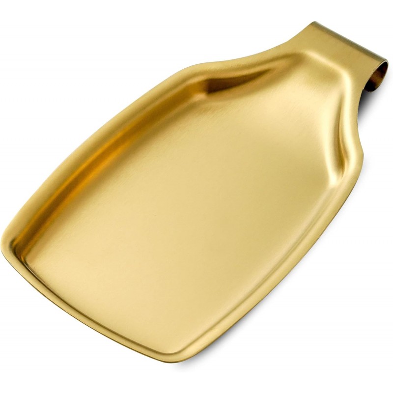Gold Spoon Rest For Stove up, Stainless Steel Spoon Rest For Kitchen Counter, Large Kitchen Spoon Holder with Square Bottom, Spatula Spoon Ladle Utensil Holder, Heavy Duty.