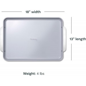 Caraway Non-Stick Ceramic Baking Sheet - Naturally Slick Ceramic Coating - Non-Toxic, PTFE & PFOA Free - Perfect for Baking, Roasting, and More - Large (18
