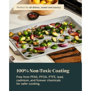 Caraway Non-Stick Ceramic Baking Sheet - Naturally Slick Ceramic Coating - Non-Toxic, PTFE & PFOA Free - Perfect for Baking, Roasting, and More - Large (18