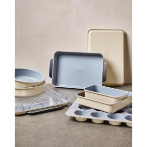 Caraway 9” Circle Pan - Non-Stick Ceramic Coating - Free From Forever Chemicals - Perfect for Birthday Cakes, Tartes, & More - Cream