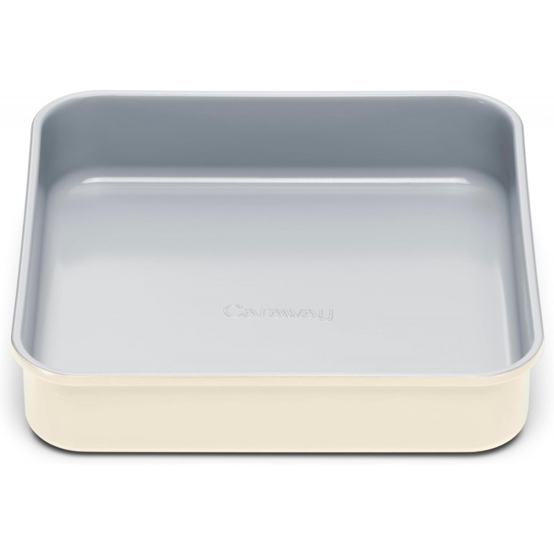 Caraway 9” Square Pan - Non-Stick Ceramic Coating - Free From Forever Chemicals - Cake Pan Perfect for Brownies, Lemon Bars, & More - Cream